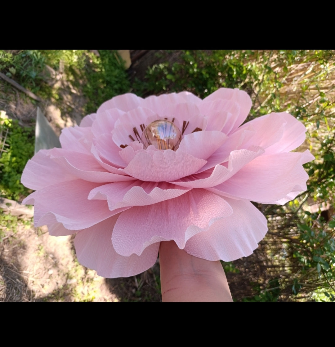 Suspension fleur rose